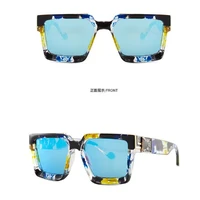kapelus quality sunglasses blue square camouflage sunglasses casual glasses for men and women