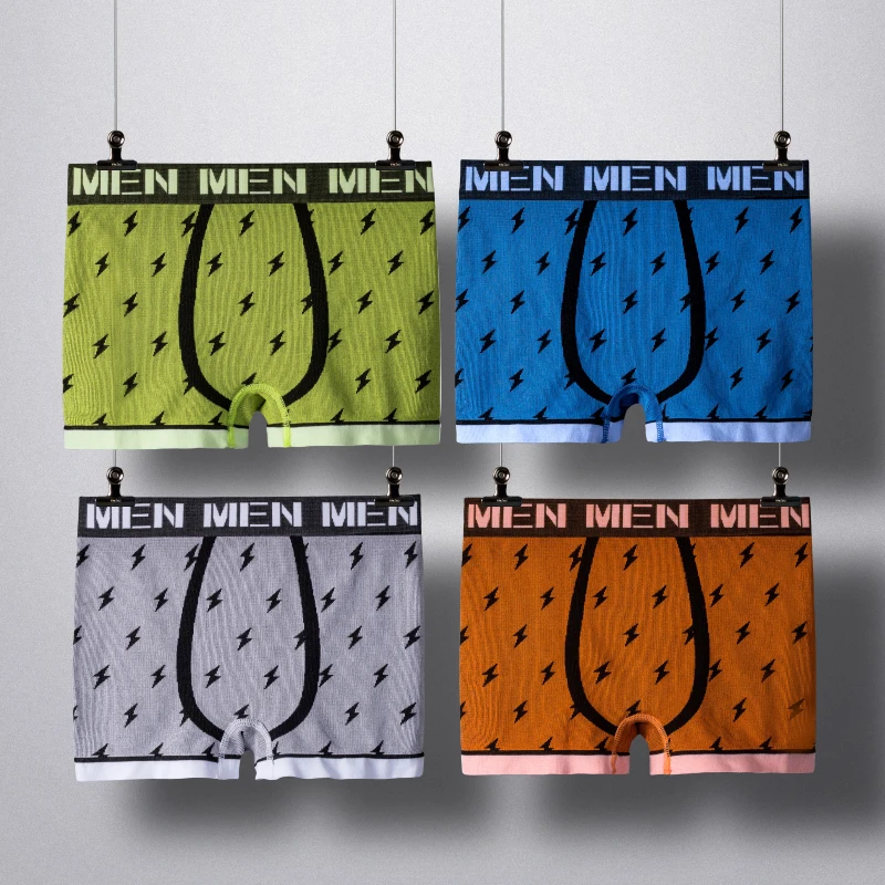 4 шт./лот мужское нижнее белье трусы боксеры из чистого хлопка дышащее удобные