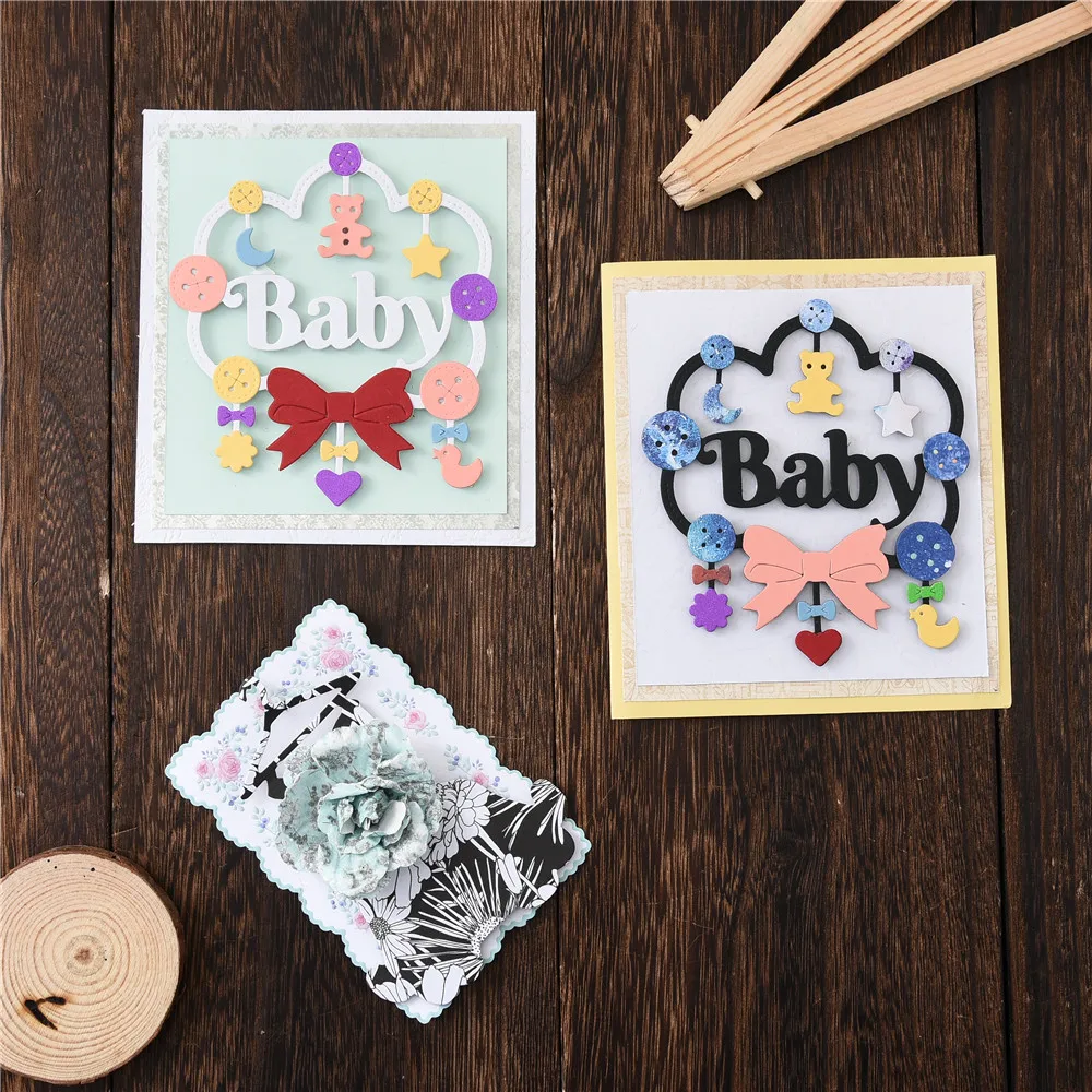 Штампы для скрапбукинга детские металлические в виде букв Луны звезды медведя |