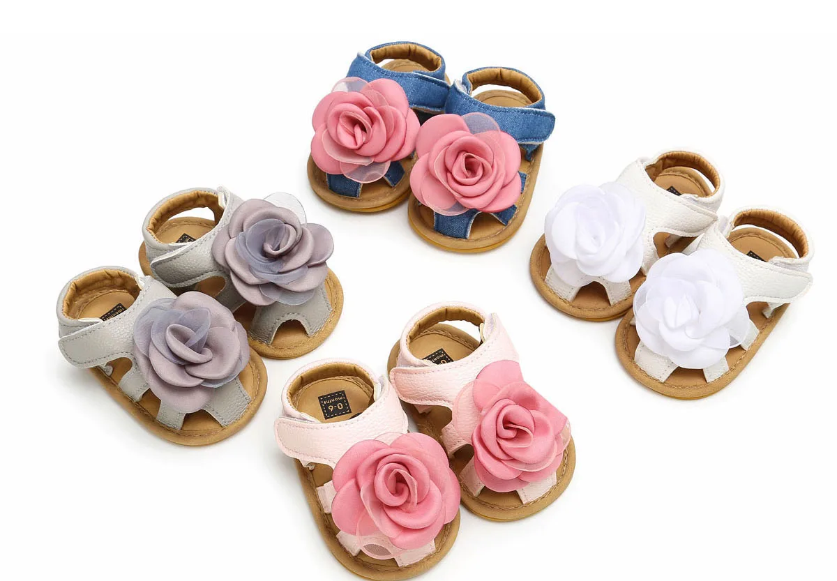 Princess Newborn Baby Infant Kid Girls Soft Sole Antiskid Toddler Summer Flower Cute Sandals Shoes 0-18M |