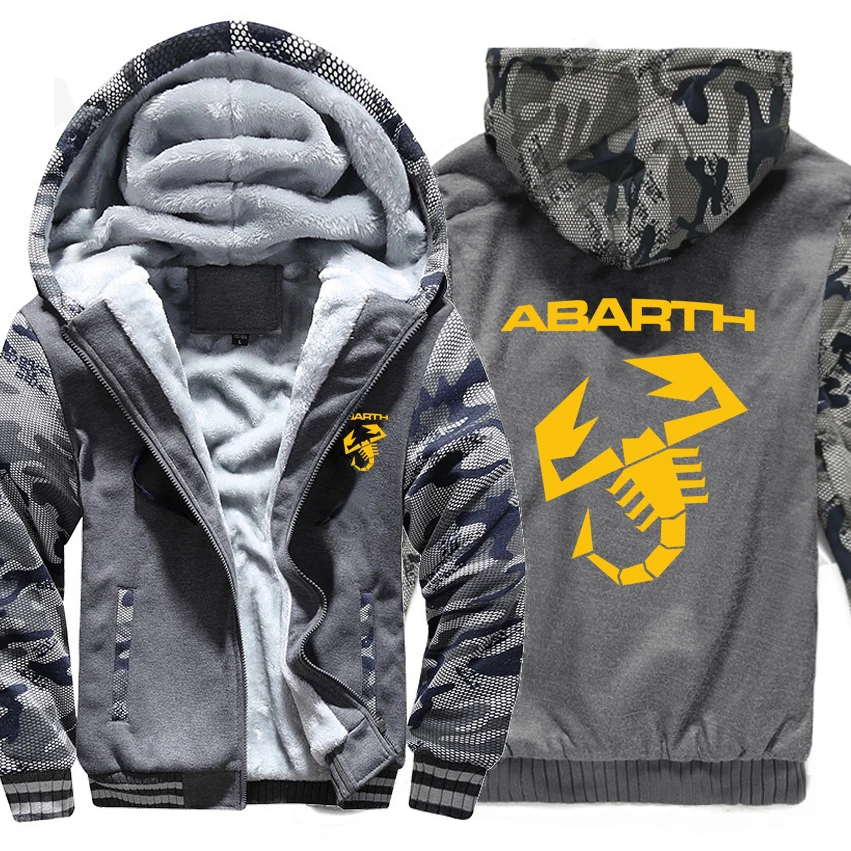 

Abarth Hoodies Winter Camouflage sleeve Jacket Men Fleece Abarth Men Sweatshirt
