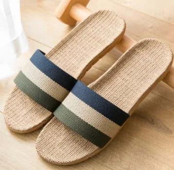 

Summer men's and women's slippers indoor cotton linen home floor slippers non-slip platform slippers