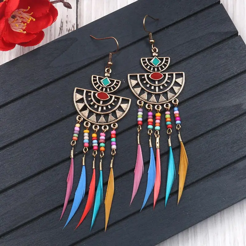 Серьги подвески женские в этническом стиле Винтажные висячие ювелирные изделия