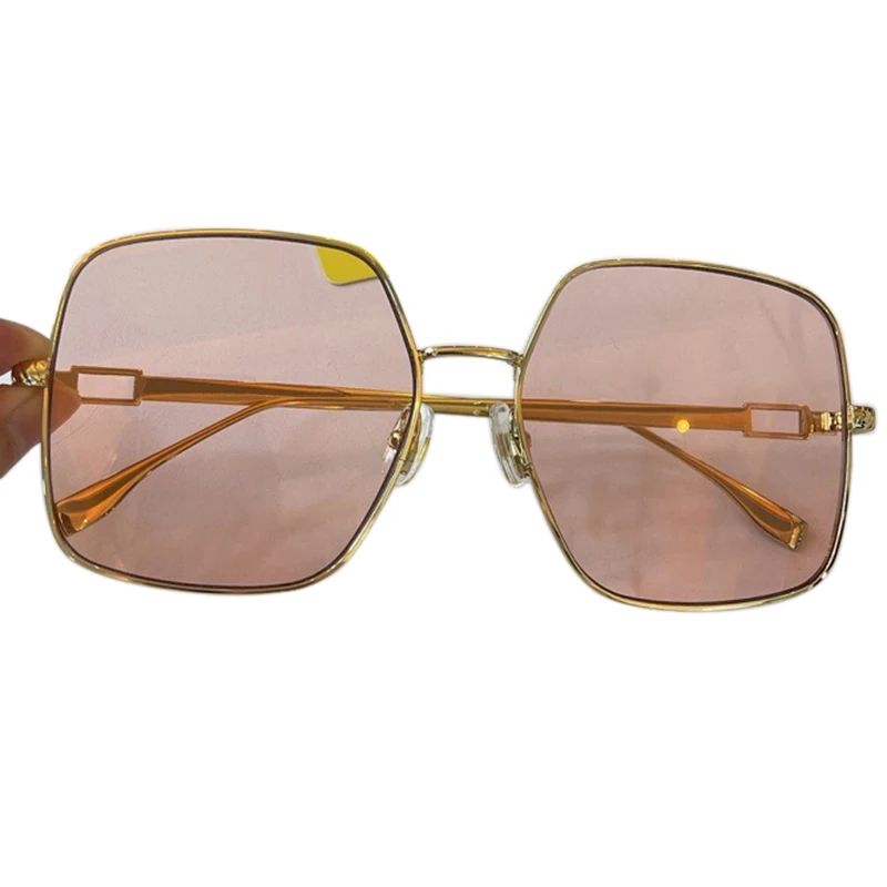 

Women Sunglasses With Brand Box Luxury Metal Frame Square Sun Glasses Male UV400 Oculos De Sol