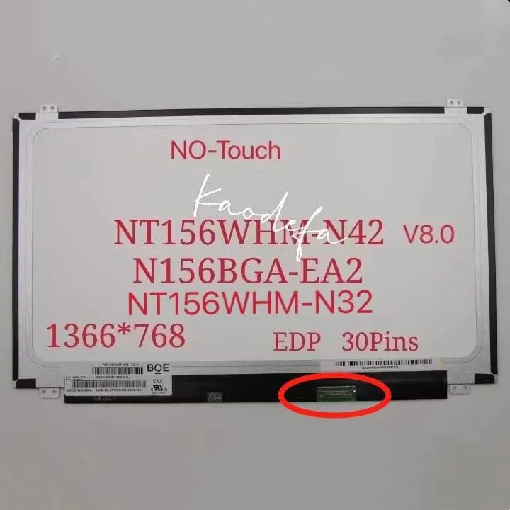 15.6 Inch EDP Laptop LCD Screen B156XTN07.1 NT156WHM-N42 NT156WHM-N32 B156XTN04.0  N0-Touch   Display Panel 30 Pins Test Ok