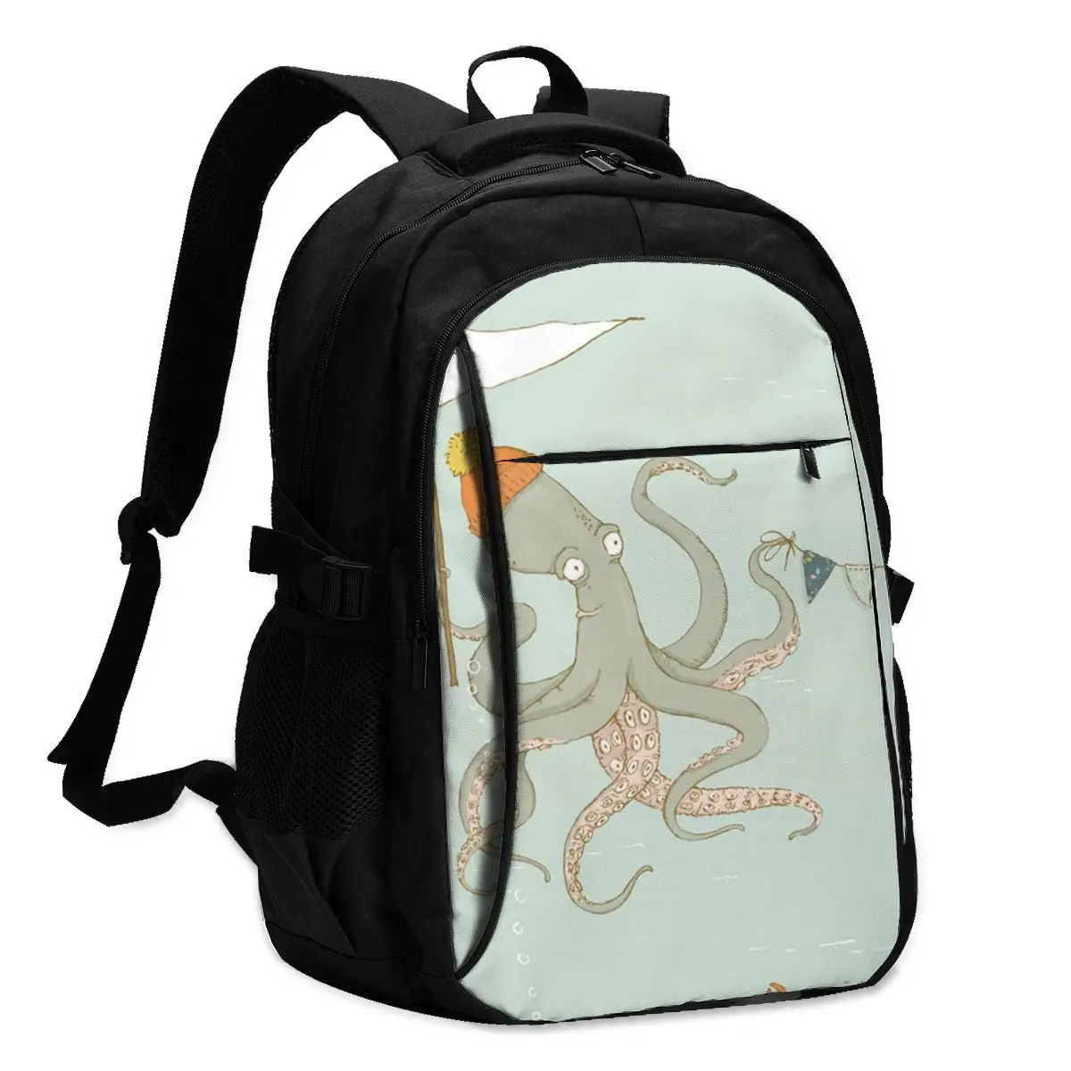 

Octopus Backpacks Charger USB Travel Male Backpack Lightweight Stylish Bags