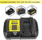 Новейшее быстрое зарядное устройство 4.5A DCB118 DCB101 для Dewalt 12 В 14,4 В 20 в литий-ионной батареи высокого качества