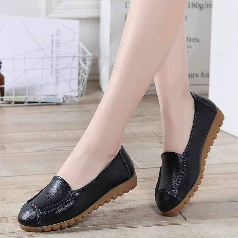 

2021 Women's Flat Shoes for Four Seasons Soft Bottom Mom Shoes Breathable Nurse Shoes Large Size Women's Shoes
