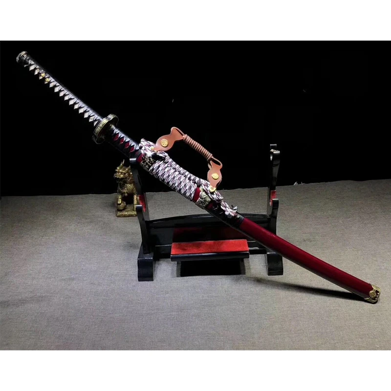 Ручная работа сталь T10 под твердым чтобы ожечь длинный изгиб ножа очень острый