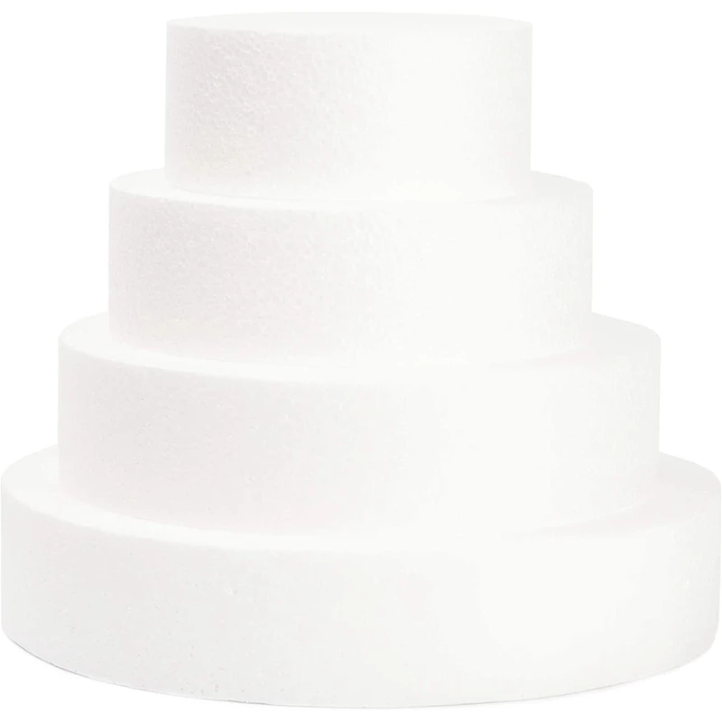 

4 Pack Foam Cake Dummy for Decorating and Wedding Display,Sculpture,Modeling DIY Arts,Kids Class,Floral