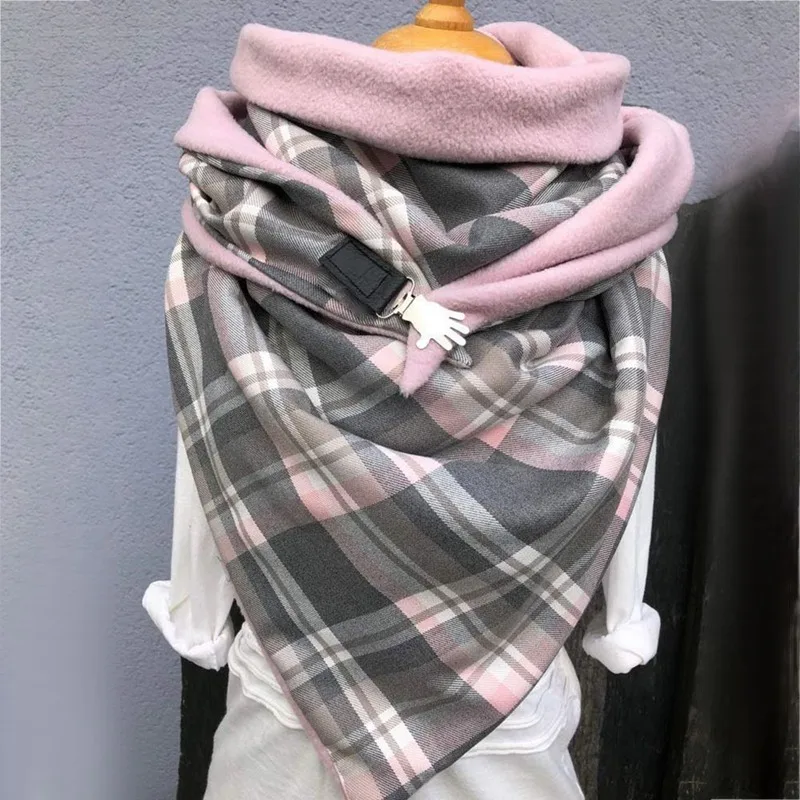 

Женские шарфы в клетку Foulard Femme, шали с принтом, Модный зимний женский шарф, повседневный мягкий теплый кашемировый классический хиджаб, банд...