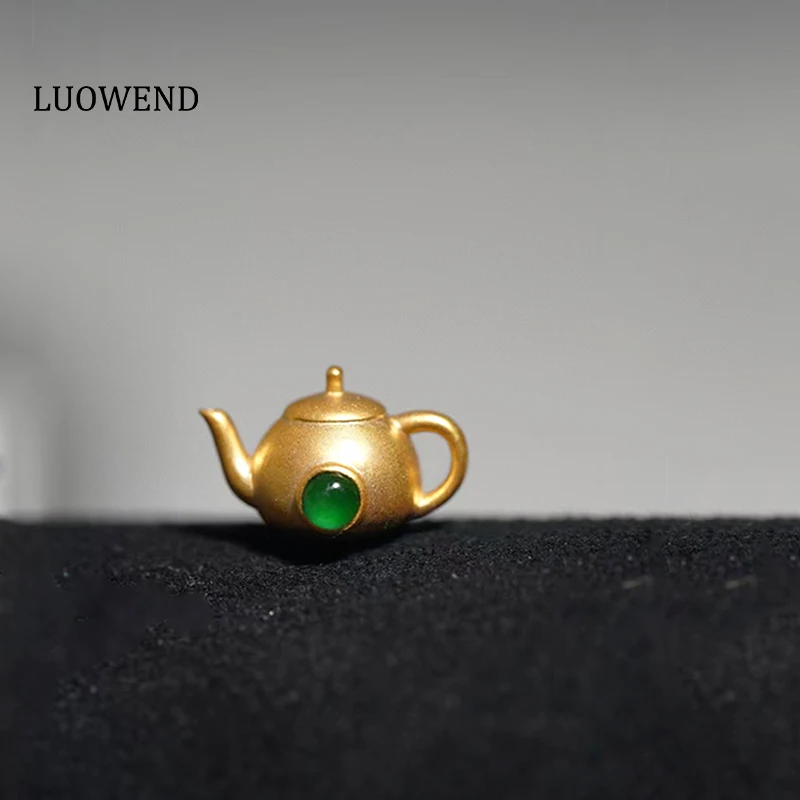 

LUOWEND 18K Yellow Gold (AU750) Genuine Engagement Bracelet Special Handicraft Modeling Jade Exquisite Bracelet for Women