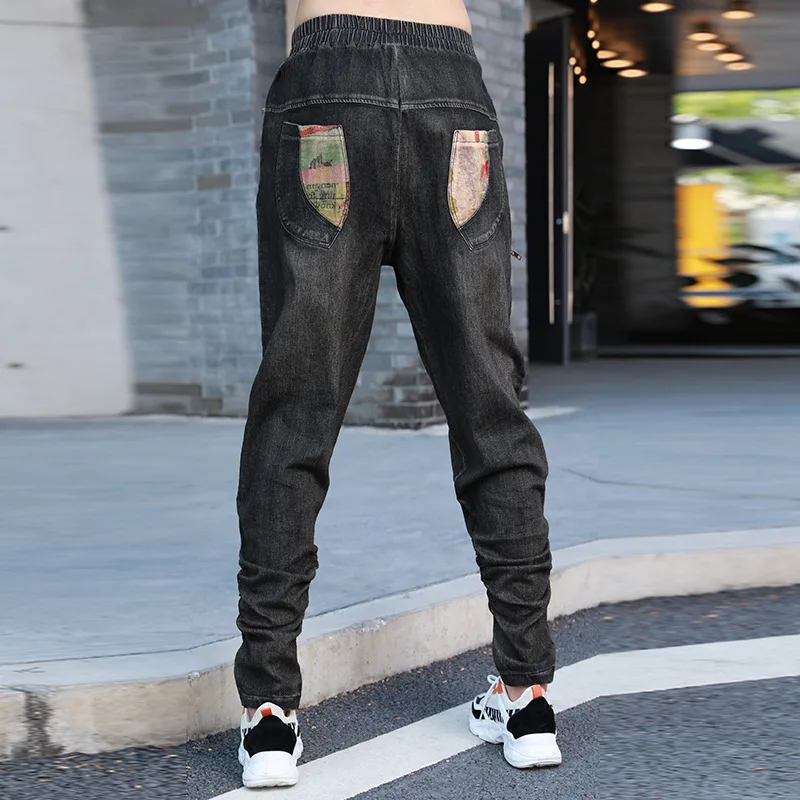 

Ladies Cool Loose Harem Pants Leg Pants 2021 Spring New Fashion Patches Casual High Waist Ripped Jeans For Women Yalabovso