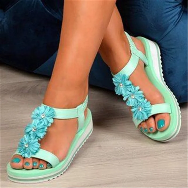 

Zapatos De Mujer Summer Women Sandals Gladiator Platform Heels Rome Peep Toe Buckle Casual Leisure Beach Vacation Ladies Shoes