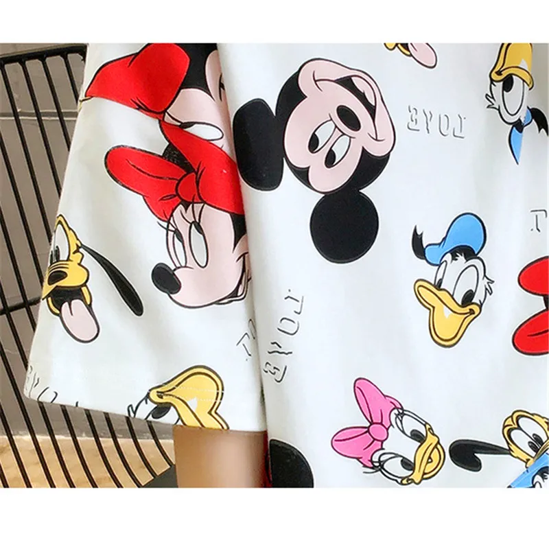 Disney пижамный комплект из хлопка с круглым вырезом героями мультфильмов летние