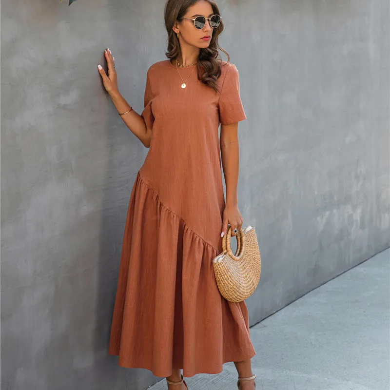 Летнее повседневное винтажное женское платье макси 2020 модное свободное с