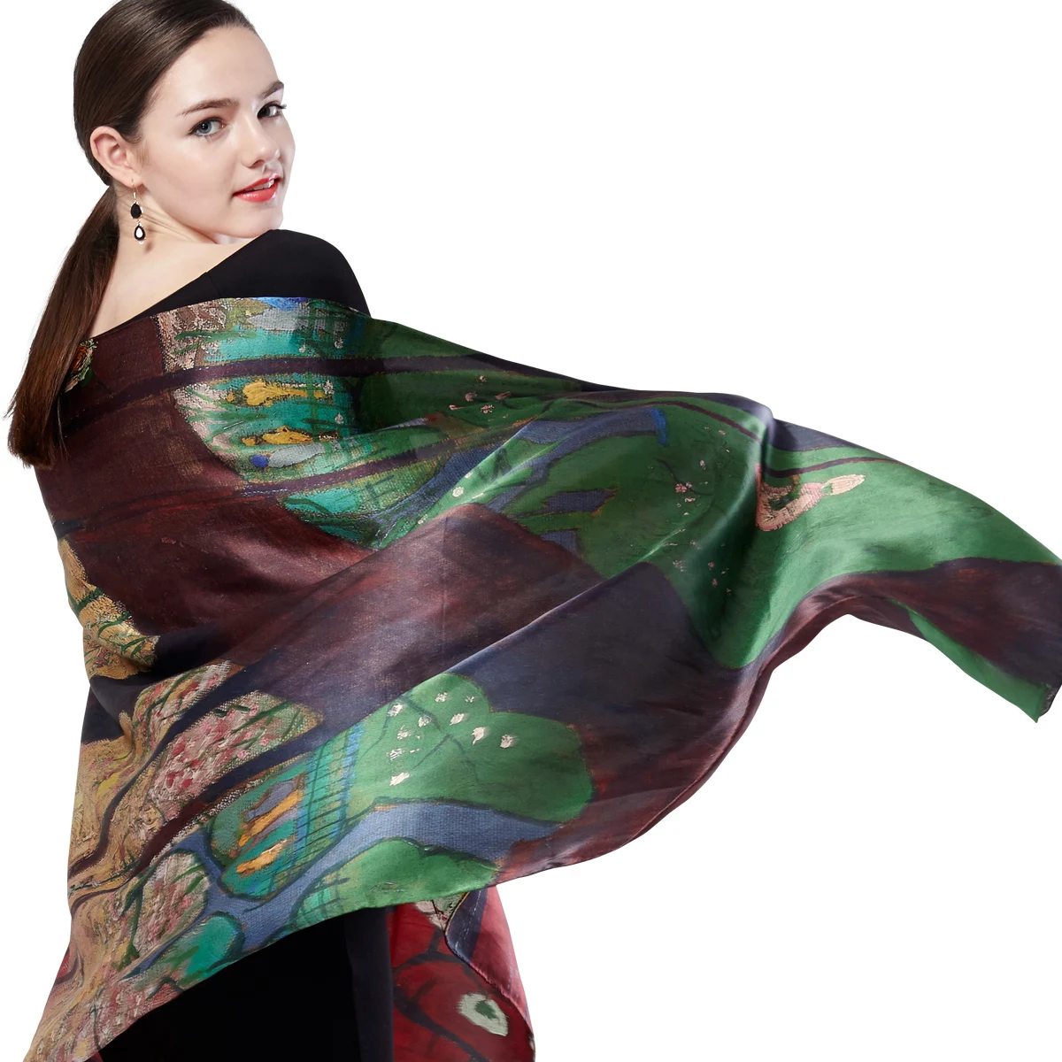 

★changeable scarf big shawl autumn and winter multi functional silk scarves women mulberry silk Hangzhou silk long style