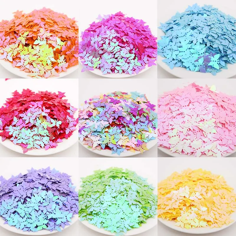 13 мм маленькая бабочка с блестками косметика для ногтей одежда ручной работы