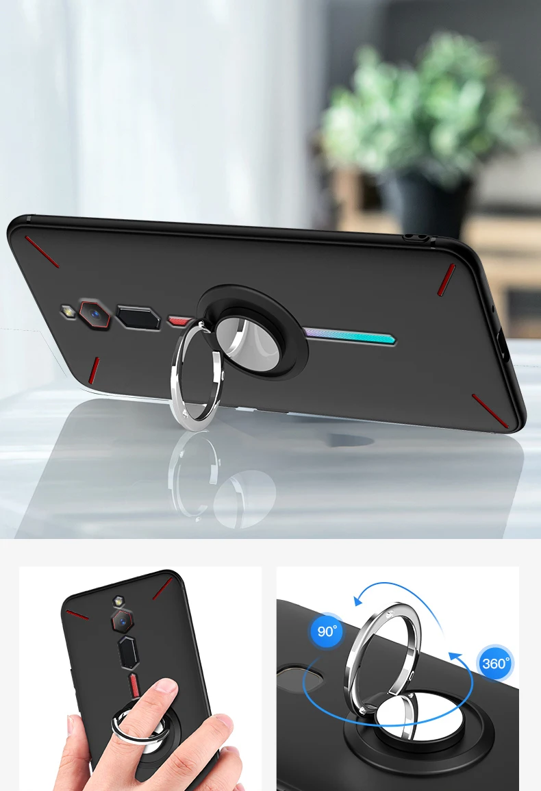 Чехол с кольцом держателем на палец для ZTE nubia Red Magic 3 3S NX629J NX619J|Бамперы| |