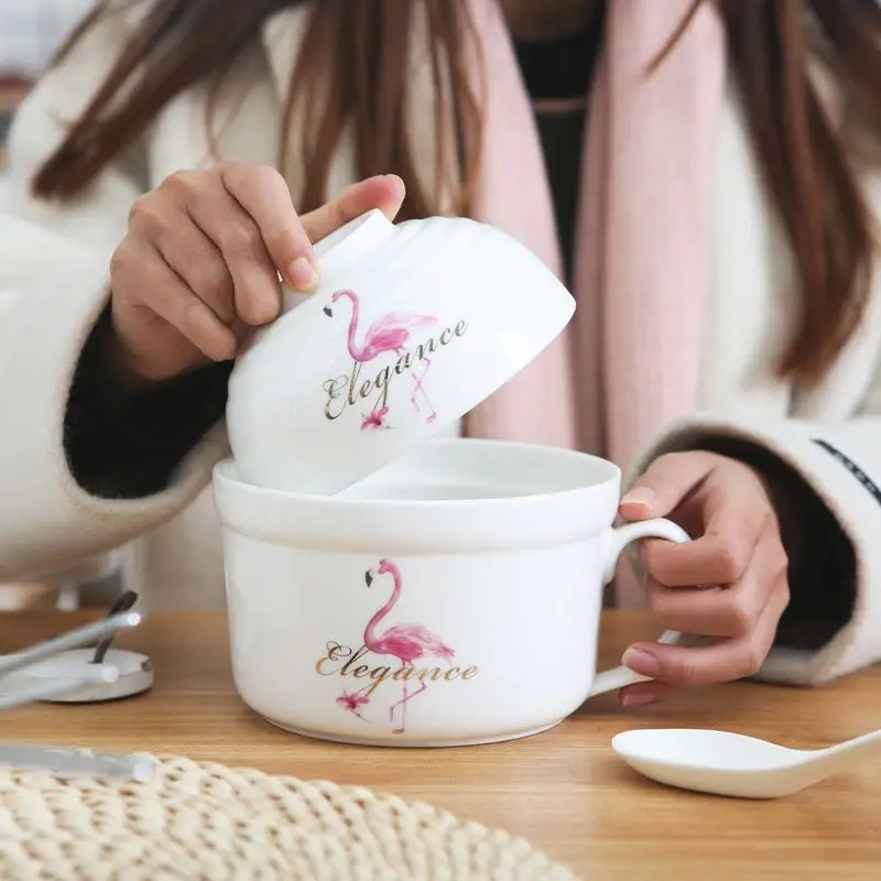 Большая суповая миска в японском стиле милая креативная мультяшная чашка для