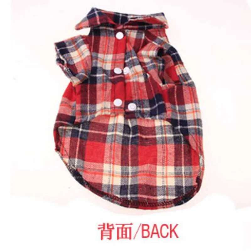 Одежда для собак и кошек мягкая летняя Клетчатая собачья жилетка одежда