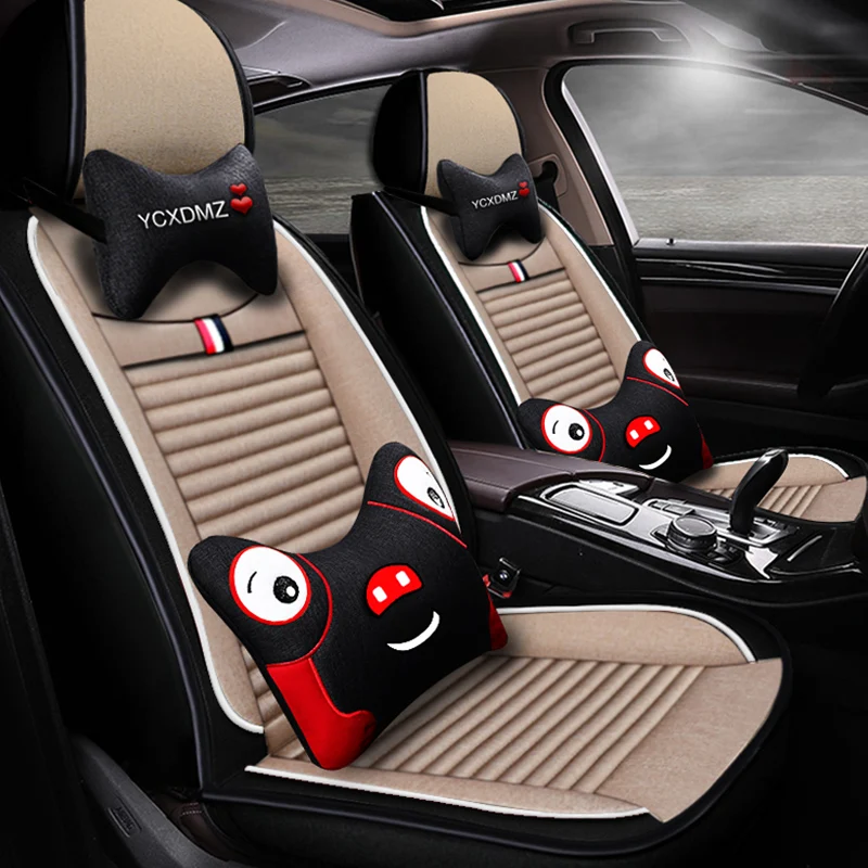 Полное покрытие льняное волокно чехлы для автомобильных сидений Chevrolet spark a aveo b