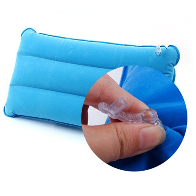 1PC Portable Inflatable Pillow Travel Air Cushion Double Sided Flocking Camp Beach Car Plane Hotel Head Rest Bed Sleep | Дом и сад