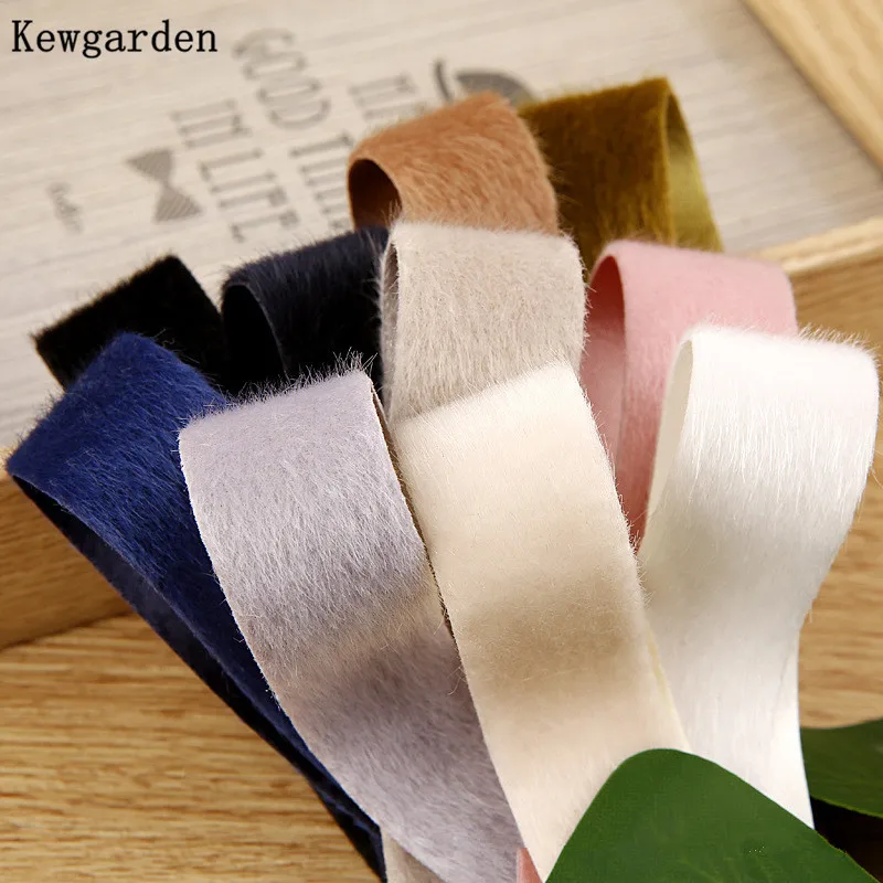 

kewgarden DIY Bow Hair Brooch Accessories Bright Light Mink fur Ribbon 25mm 38mm 1.5" 1" Handmade Tape Sewing Webbing 10 Yards