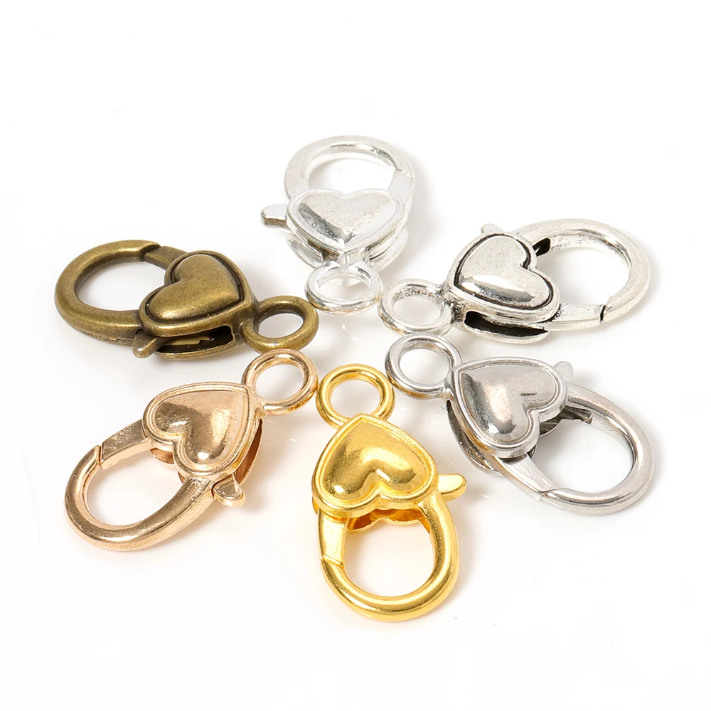 Застежки-карабины в форме сердца для браслетов и цепочек 10 шт./лот аксессуары