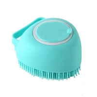 silicone dog cat shampoo brush pet grooming massage brush short hair soft rubber brush heart shaped brush