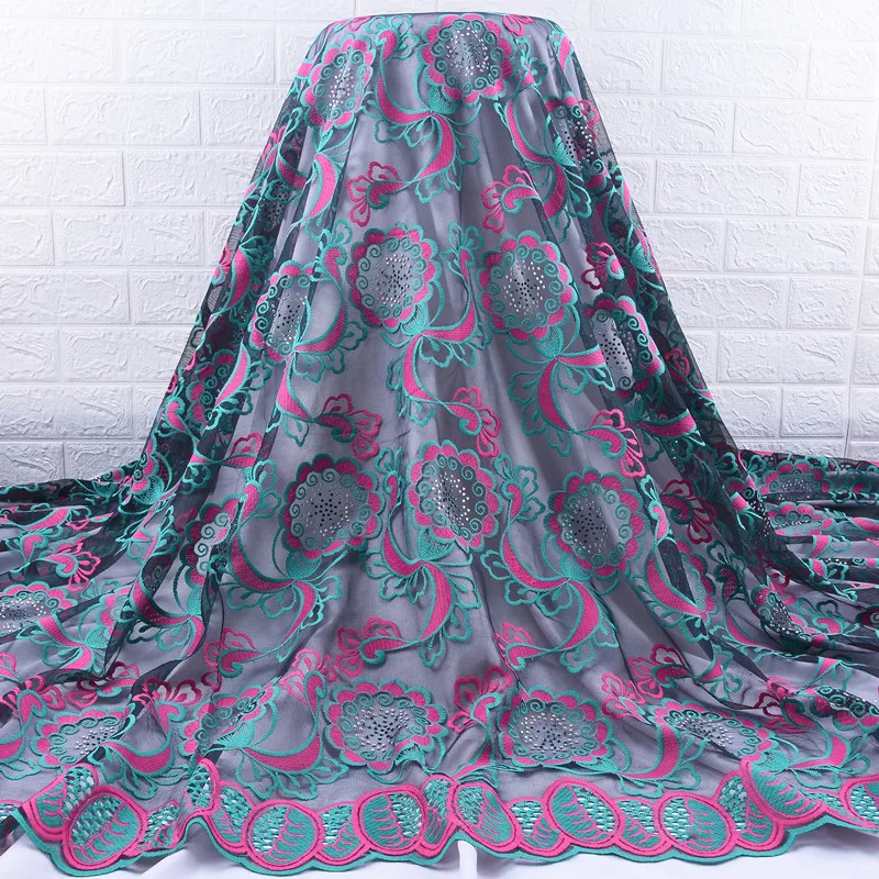 Zhenguiru зеленая африканская Кружевная Ткань 5 ярдов французская нигерийская
