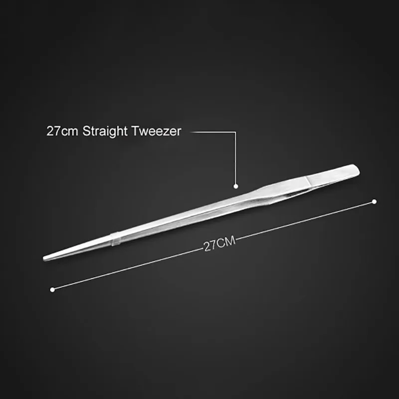27cm straight tweeze Аквариумные Растительные Инструменты, держатель для хранения, аквариум для очистки, длинные щипцы, ножницы-пинцет, контейнер для чистки растений из нержавеющей стали - Цвет: 27cm straight tweeze
