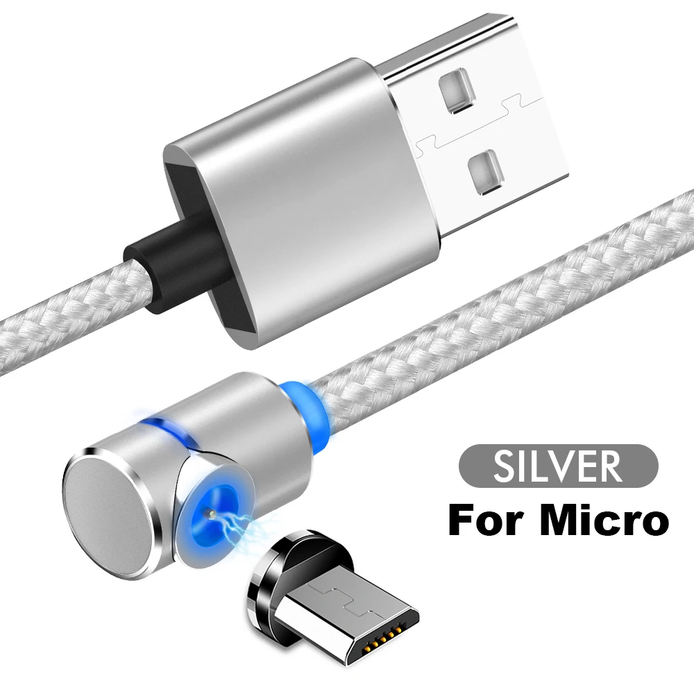 Micro USB Sliver Быстрая зарядка Магнитный кабель type C mi cro USB для Xiaomi mi 9 type-C Мобильный телефон магнит зарядное устройство строка данных для Red mi Note 7 8 - Цвет: Micro USB Sliver