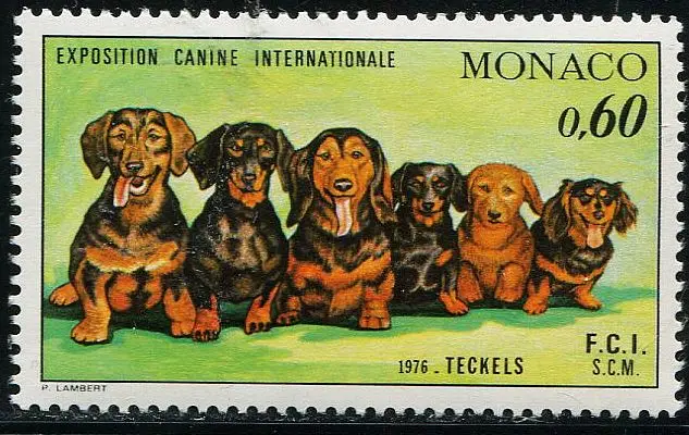 

1Pcs/Set New Monaco Post Stamp 1976 Famous Dogs Stamps MNH