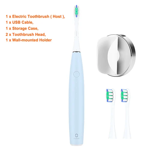 Blue Toothbrush Set Oclean SE перезаряжаемая звуковая электрическая зубная щетка международная версия приложение управление с 2 головками щетки+ 1 настенный держатель - Цвет: Blue Toothbrush Set