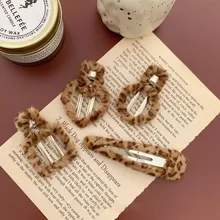 Модная винтажная плюшевая повязка для волос леопардовой