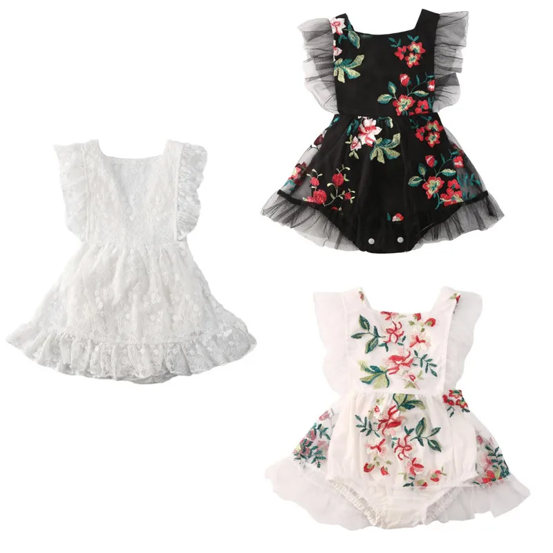 

2020 0-24 мес. кружевной комбинезон с цветочным рисунком для новорожденных девочек, комбинезон, боди, летний костюм, одежда, наряды