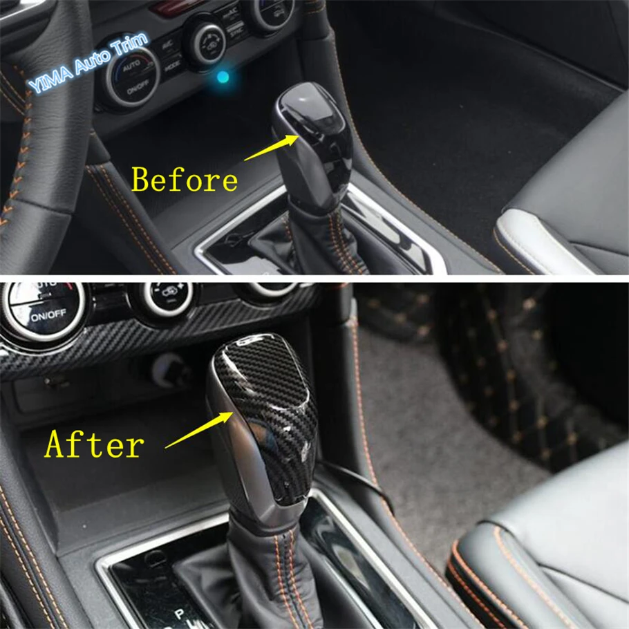 Lapetus Auto Styling Gear Shift Head Knob Decoration Cover Trim Fit For Subaru Forester 2019 - 2022 ABS Carbon Fiber Look | Автомобили и