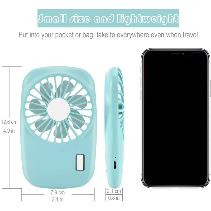 Ручной мини вентилятор мощный Маленький Персональный портативный с