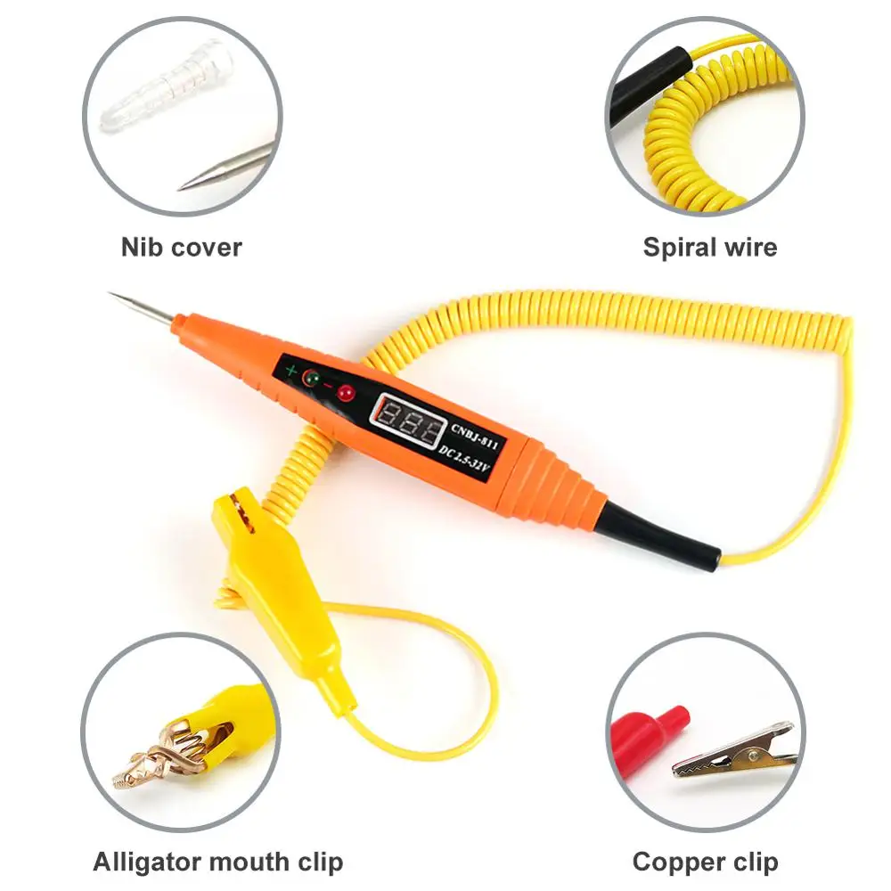 2.5-32V Car Digital Circuit Tester Pencil Electrical Diagnostic Tool Power Probe Voltage Test |