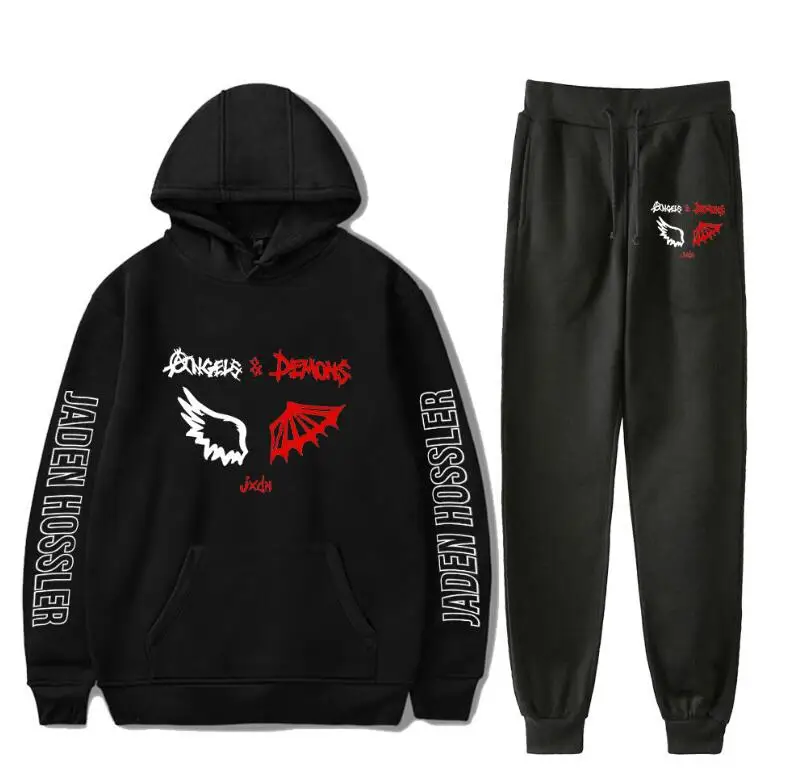 

Hip Hop Two Piece Suit Jaden Hossler Hoodies Tracksuit Men/Women Long Sleeve Hoodie + Sportswear suit Pants Kpop Sweatpants Sets