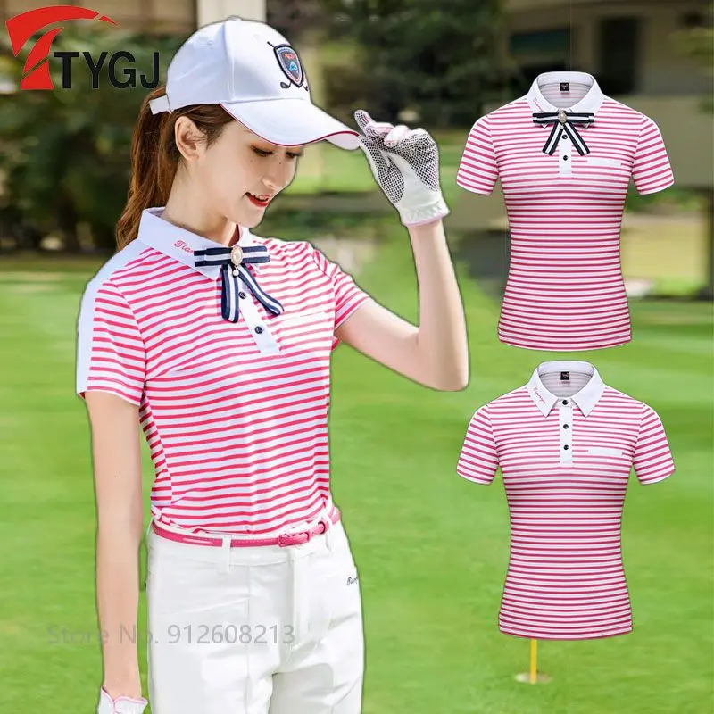 

Женская футболка для отдыха на открытом воздухе, в полоску, с коротким рукавом