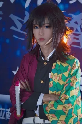 Аниме! Demon Slayer: Kimetsu no Yaiba Tomioka Giyuu Combat gear, костюм для косплея, наряд на Хэллоуин, новинка