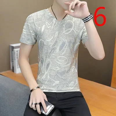 

Summer thin section cotton t-shirt Korean version of the trend of self-cultivation casual round neck wild men's clothes