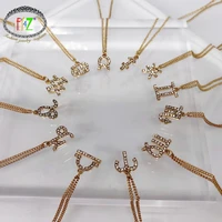 f j4z hot zodiac sign pendant necklace fashion shinning rhinestone sign of zodiac necklace horoscope collar jewelry collection