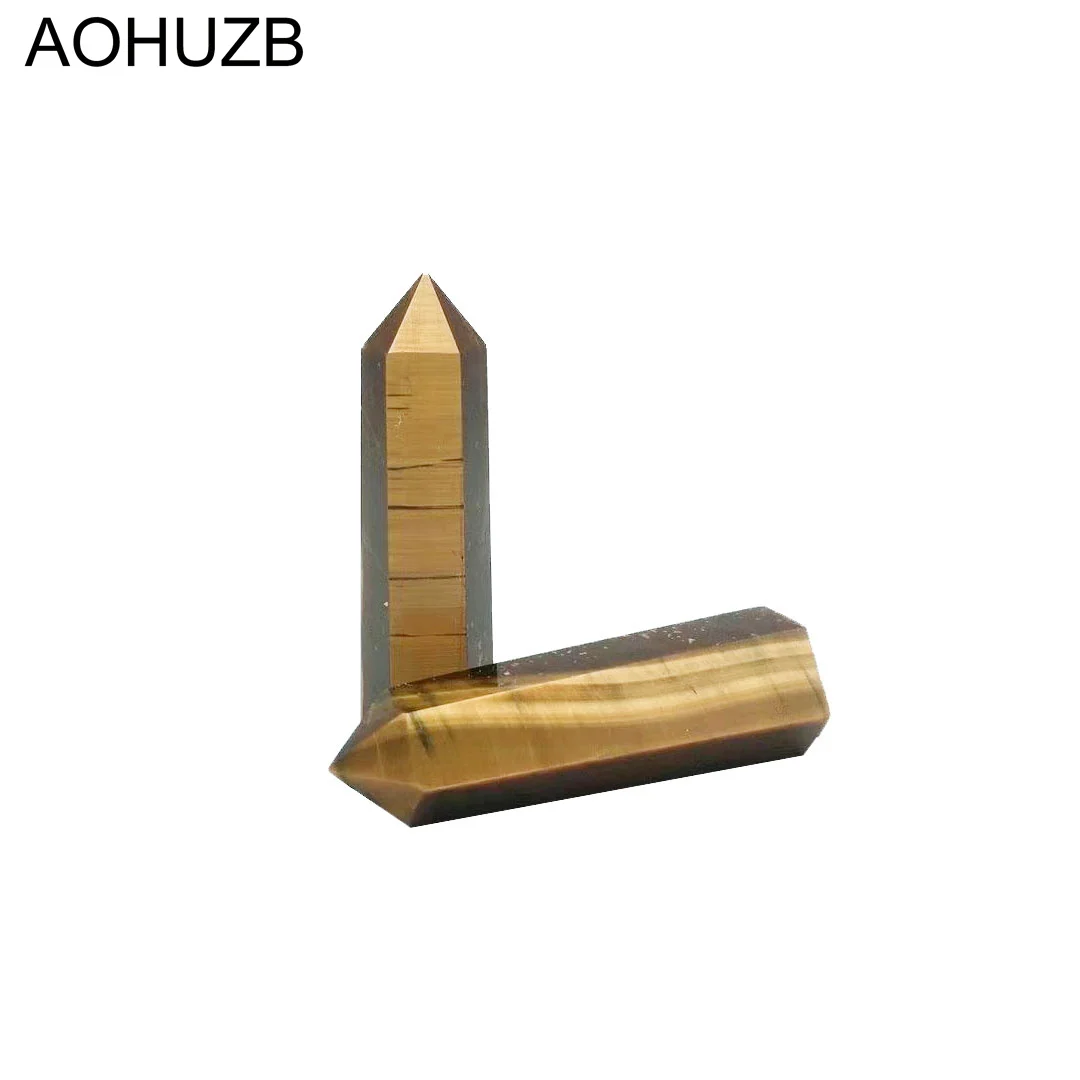 

Natural Crystals Quartz High Quality Yellow Tiger Eye Point Tower Energy Reiki Healing Room Home Office Decoration Gemstone