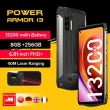 Ulefone – Smartphone Power Armor 13, téléphone robuste et étanche de 6,81 pouces, avec Android 11, 256 Go, 13200 mAh, 2,4G/5G WLAN, NFC Global  (2)