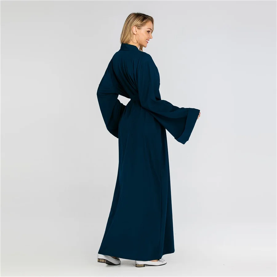 Siskakia мусульманская женская одежда abaya Brief solid casual Muslimah Jubah 7 цветов мусульманская Дубайская одежда с тонким поясом новое поступление
