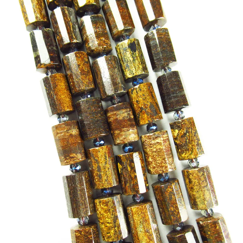 

1Strand Faceted Natural Bronzite Column Loose Bead 15.5" 13x9mm TZ1753
