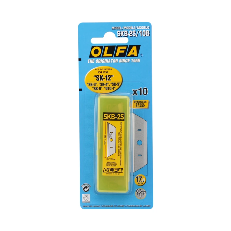 Olfa SKB 2S 10B 10 шт./упак. нержавеющая сталь HD ТРАПЕЦИЕВИДНОЕ безопасное лезвие для SK 12 4